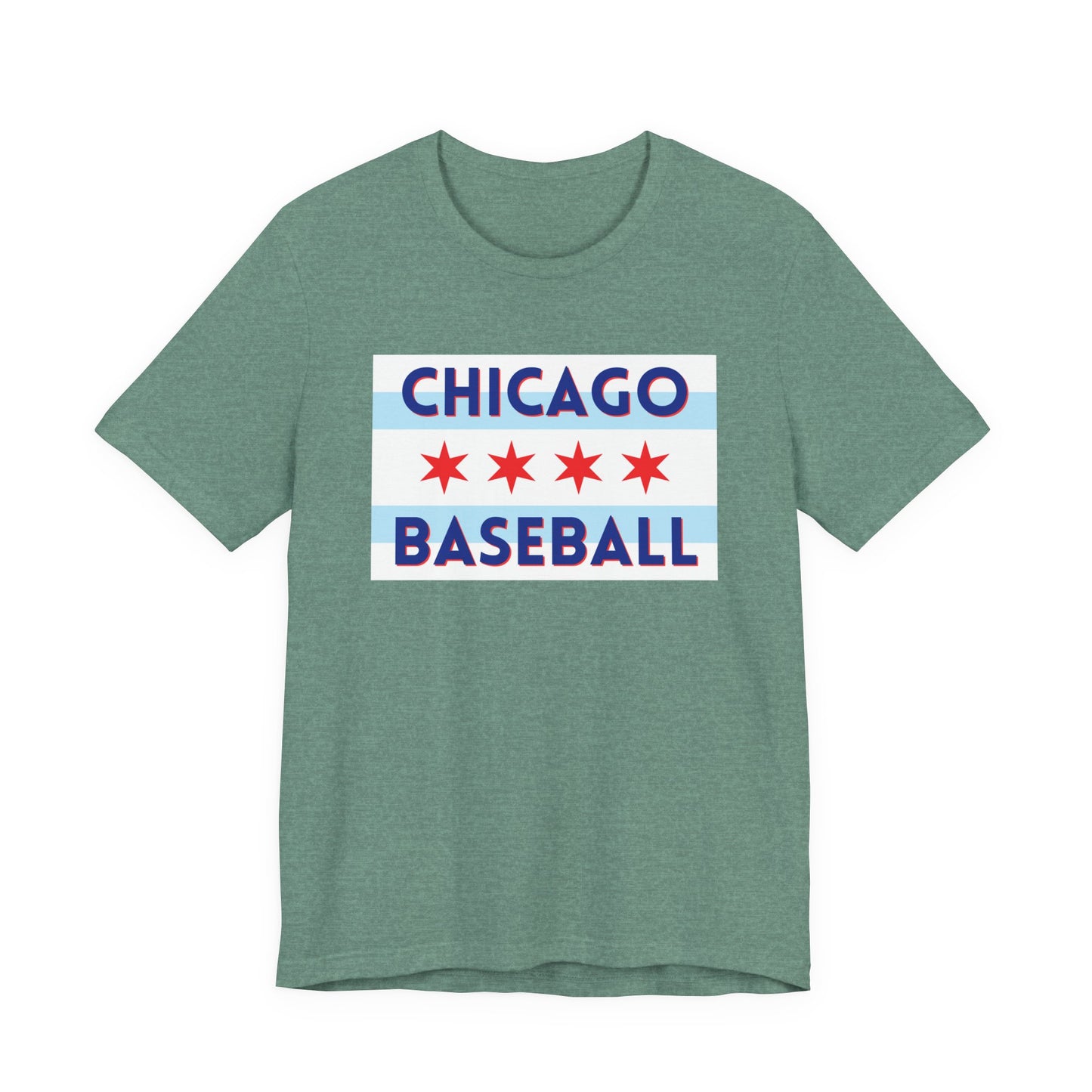 Chicago Baseball T-Shirt, Chicago Flag Tee