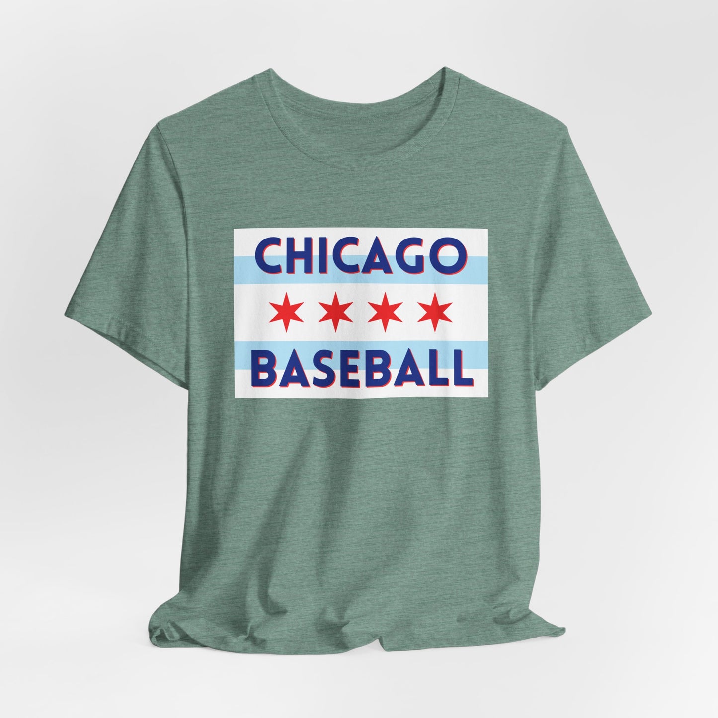 Chicago Baseball T-Shirt, Chicago Flag Tee