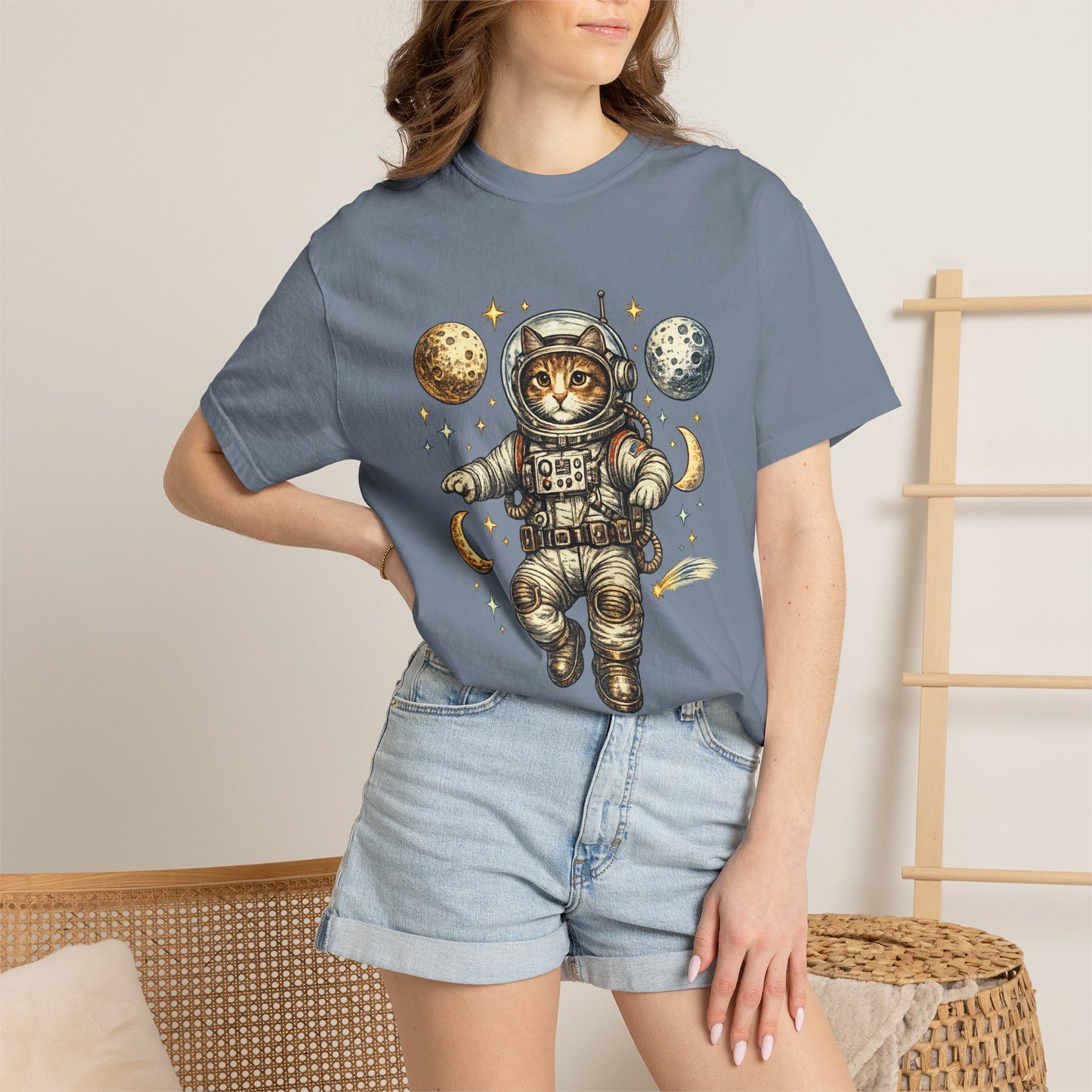 Astronaut Cat Tee | Space Kitty Illustration T-Shirt