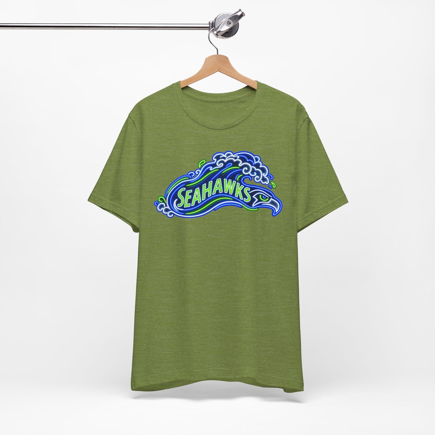 Seahawks Neon Sign T-Shirt, Retro Seahawks Graphic Tee, Football Shirt