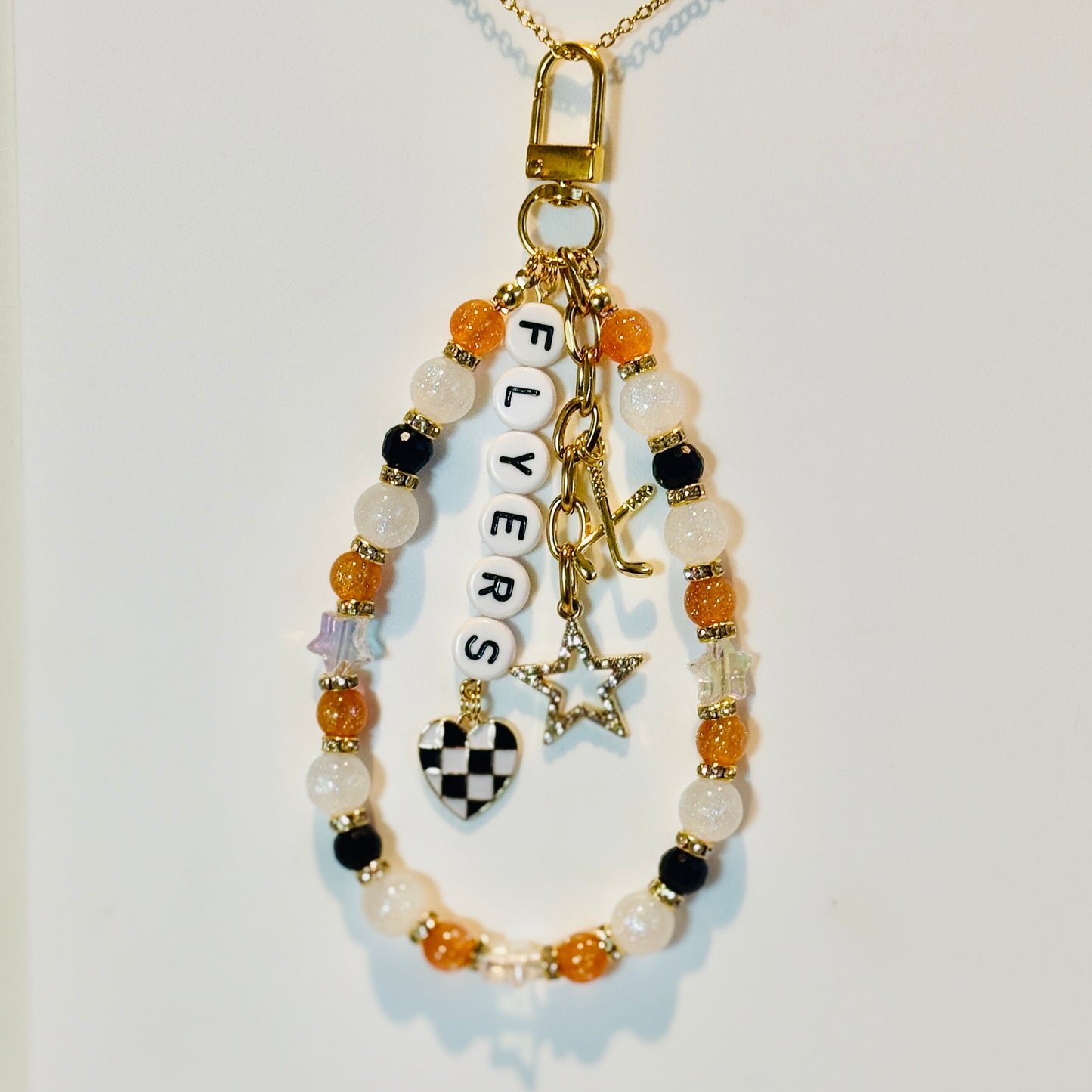Hockey Team Bag Charm – Oilers, Stars, Hurricanes, Blues, Custom Sports Charms, Hockey Keychain