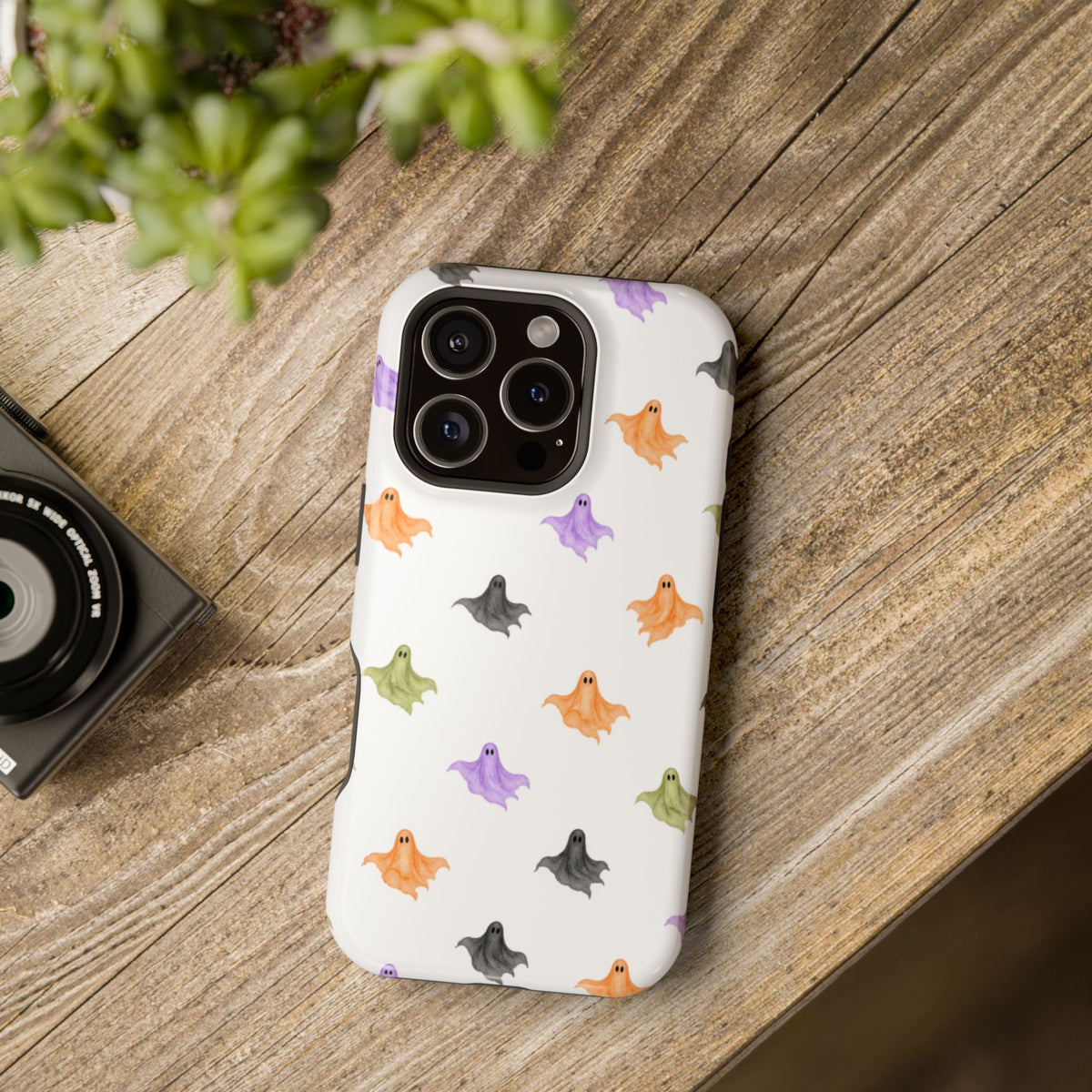 Watercolor Ghost Pattern Phone Case | Magnetic Impact-Resistant Case