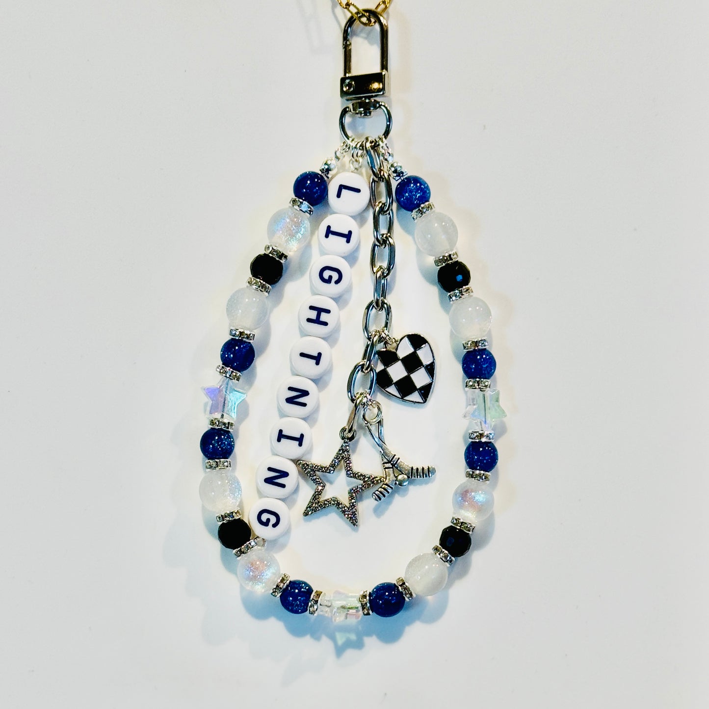 Hockey Team Bag Charm – Oilers, Stars, Hurricanes, Blues, Custom Sports Charms, Hockey Keychain