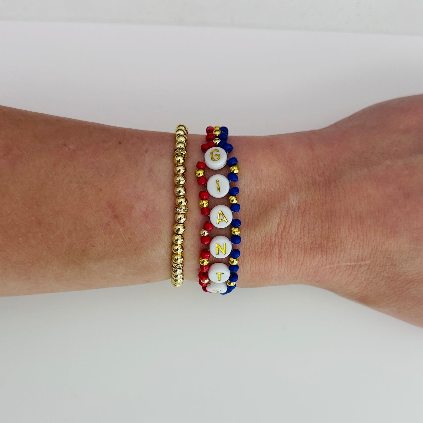 Giants Football Woven, Beaded Bracelet, Seed Bead Jewelry, Handmade Game Day Gift