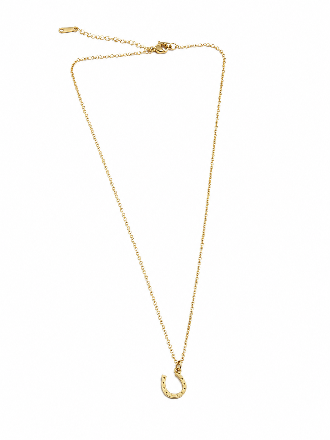 Horseshoe Charm Necklace, 18k Gold Plated Stainless Steel Pendant