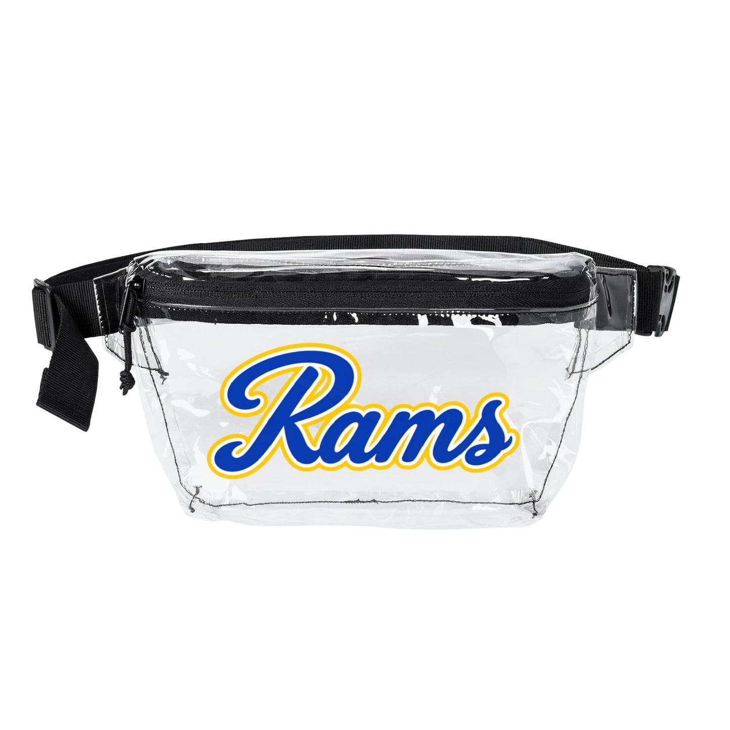 Rams Clear Stadium Bag, Football Belt Bag, Transparent Fanny Pack