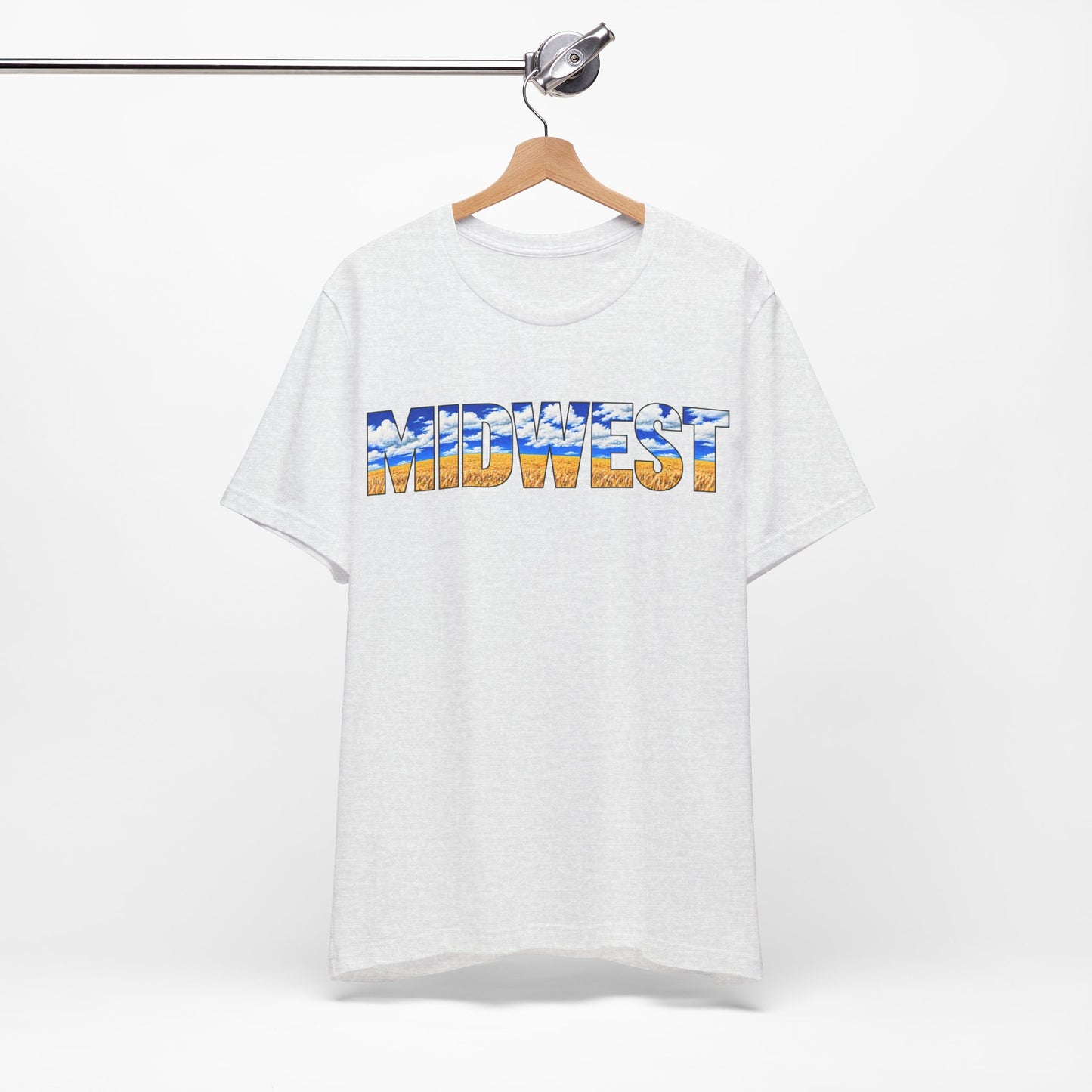 Midwest Graphic Tee, Outline Text T-shirt, Wheat Art