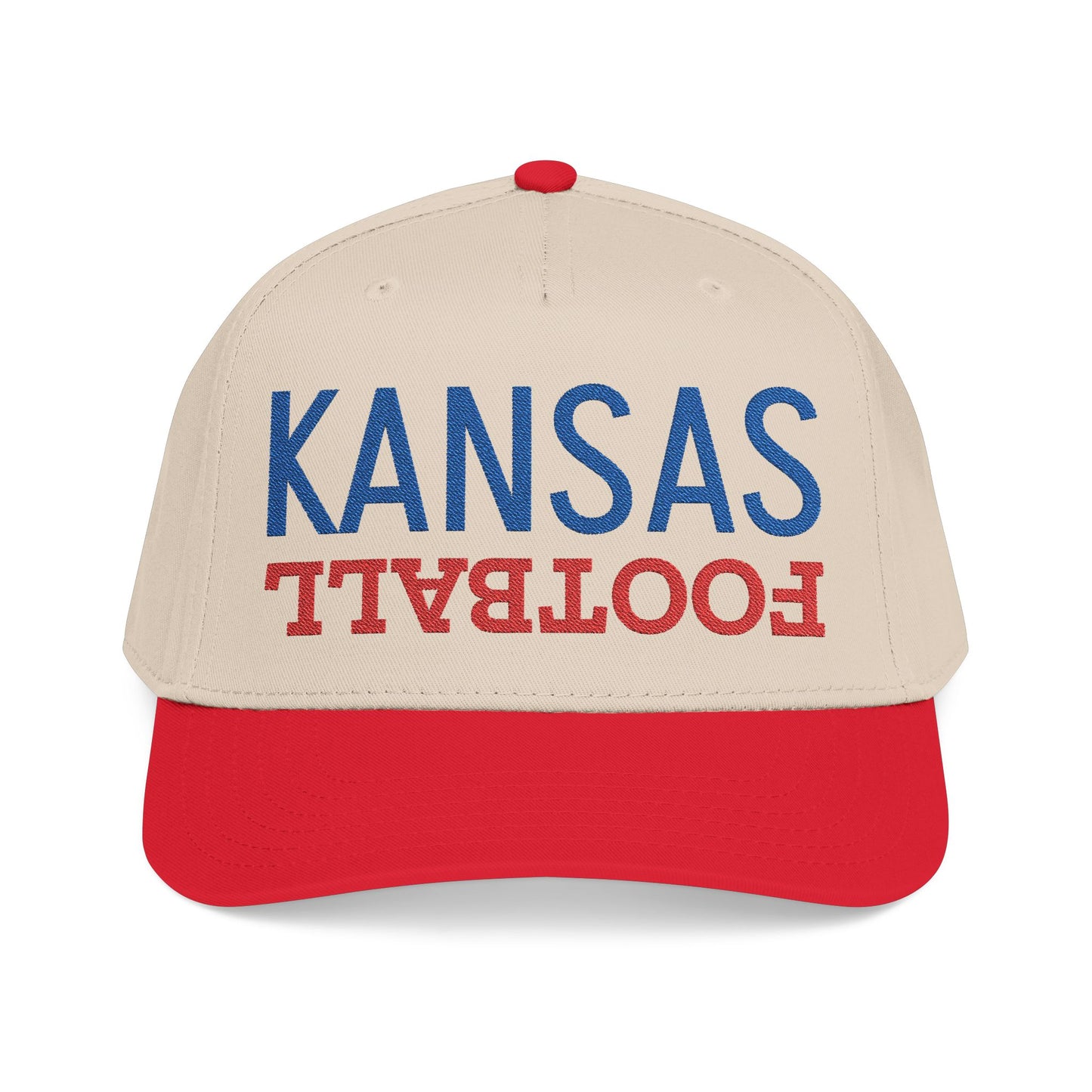 Embroidered Kansas Football Hat, Mid Profile Baseball Cap, Football Gifts