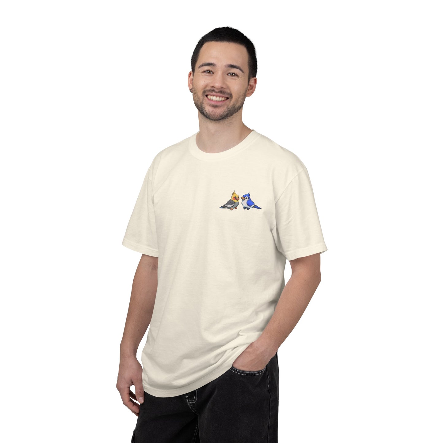 Buffalo and Birds T- Shirt: Bison Graphic Tee, Funny Graphic T-Shirt, Bird Shirt