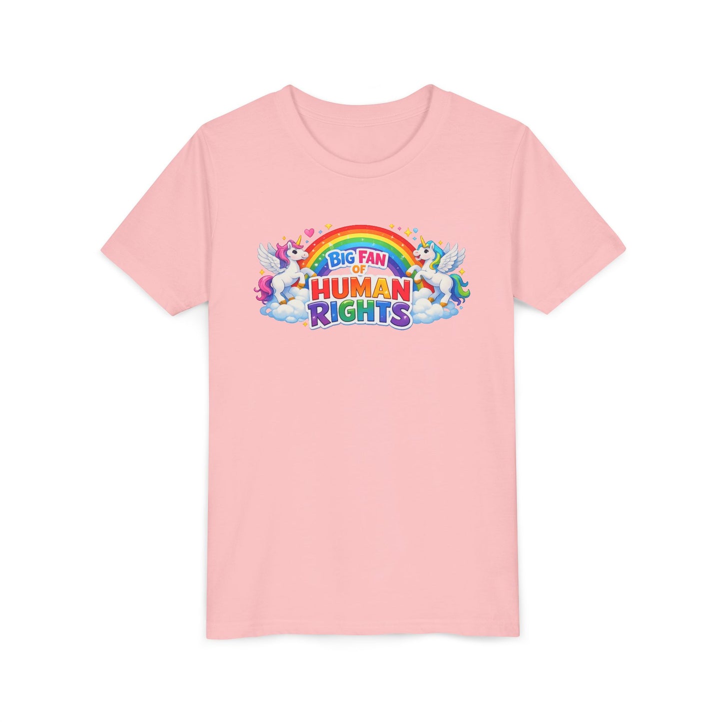 Big Fan of Human Rights T-Shirt, Kids Human Rights Shirt, Rainbow Unicorns Humanity Shirt