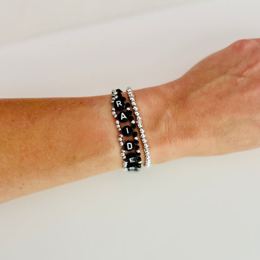 Raiders Football Woven, Beaded Bracelet, Seed Bead Jewelry, Handmade Game Day Gift