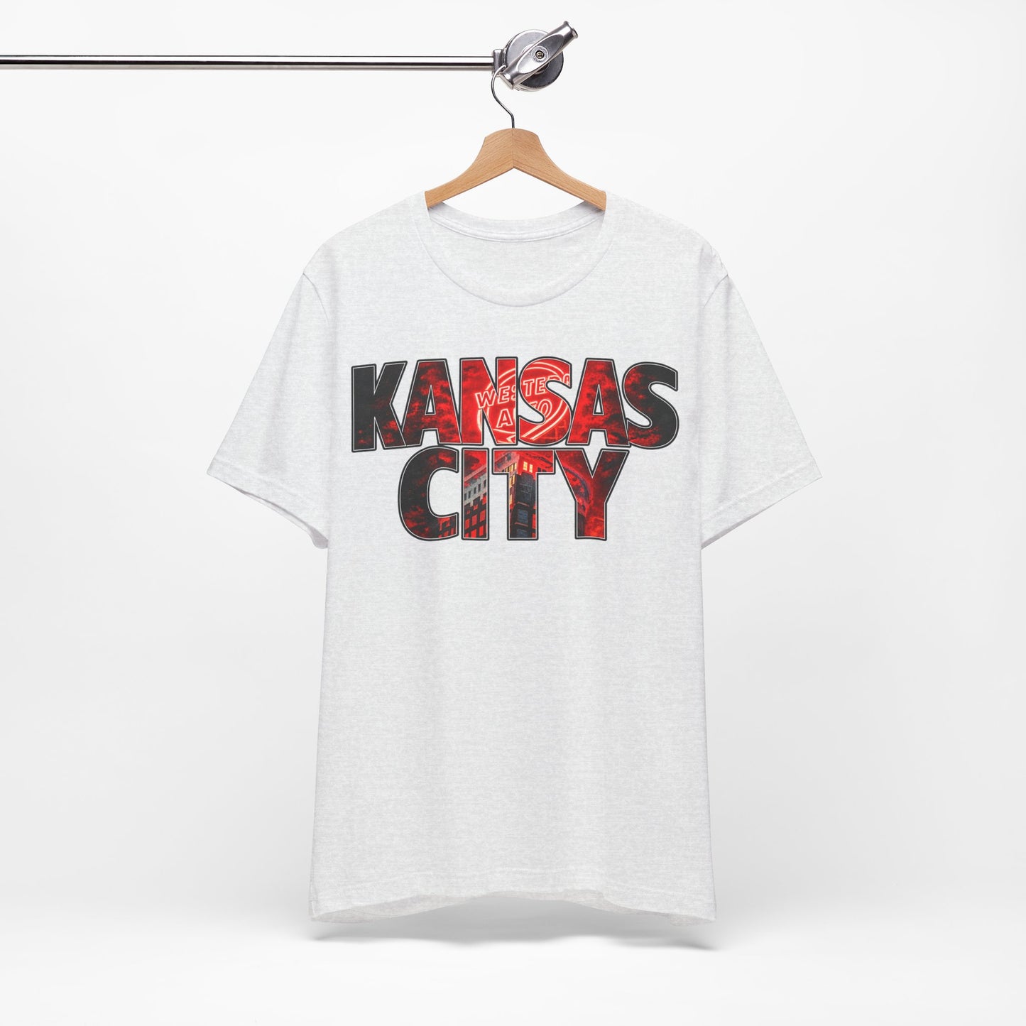 Kansas City Text Graphic T-Shirt, City Skyline Typography, Western Auto Shirt