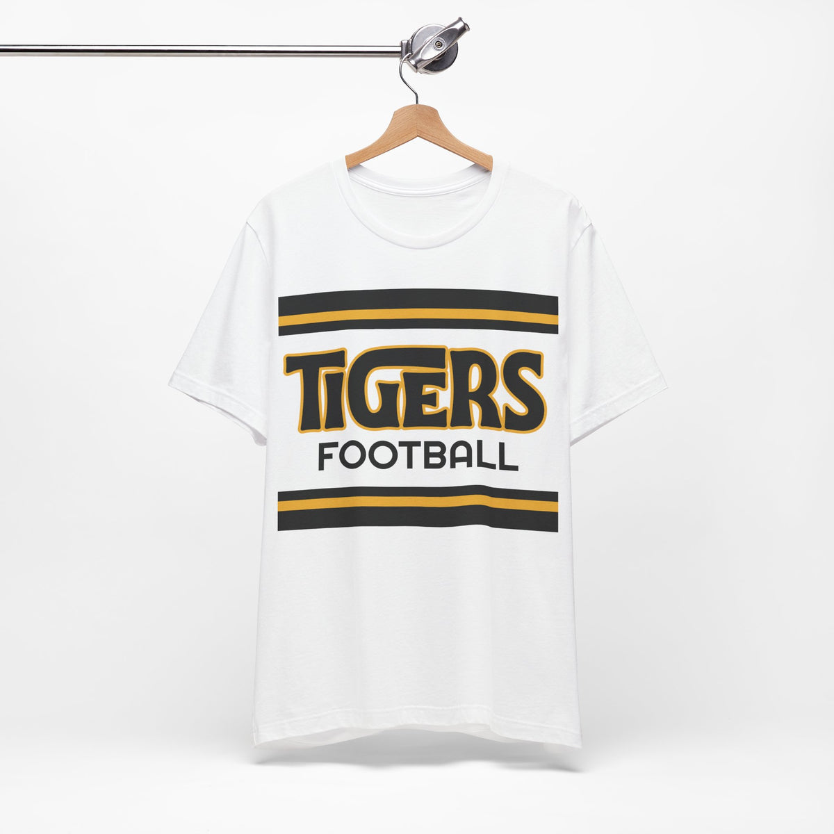 Retro Tigers Shirt, Black and Gold Tigers Shirt, Vintage Striped Tigers T-Shirt