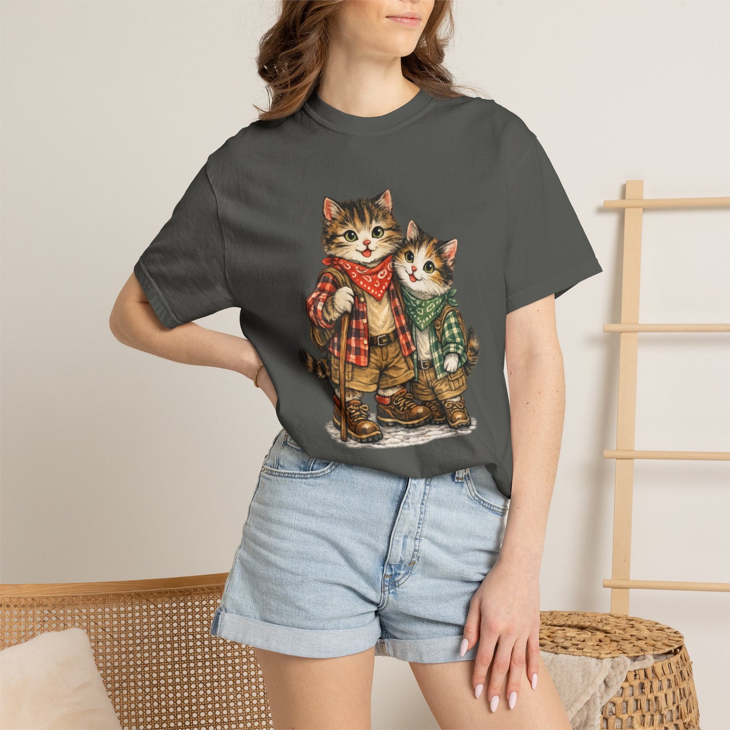 Camping Cats T-Shirt | Cute Cat Camping Design, Outdoorsy Feline Tee