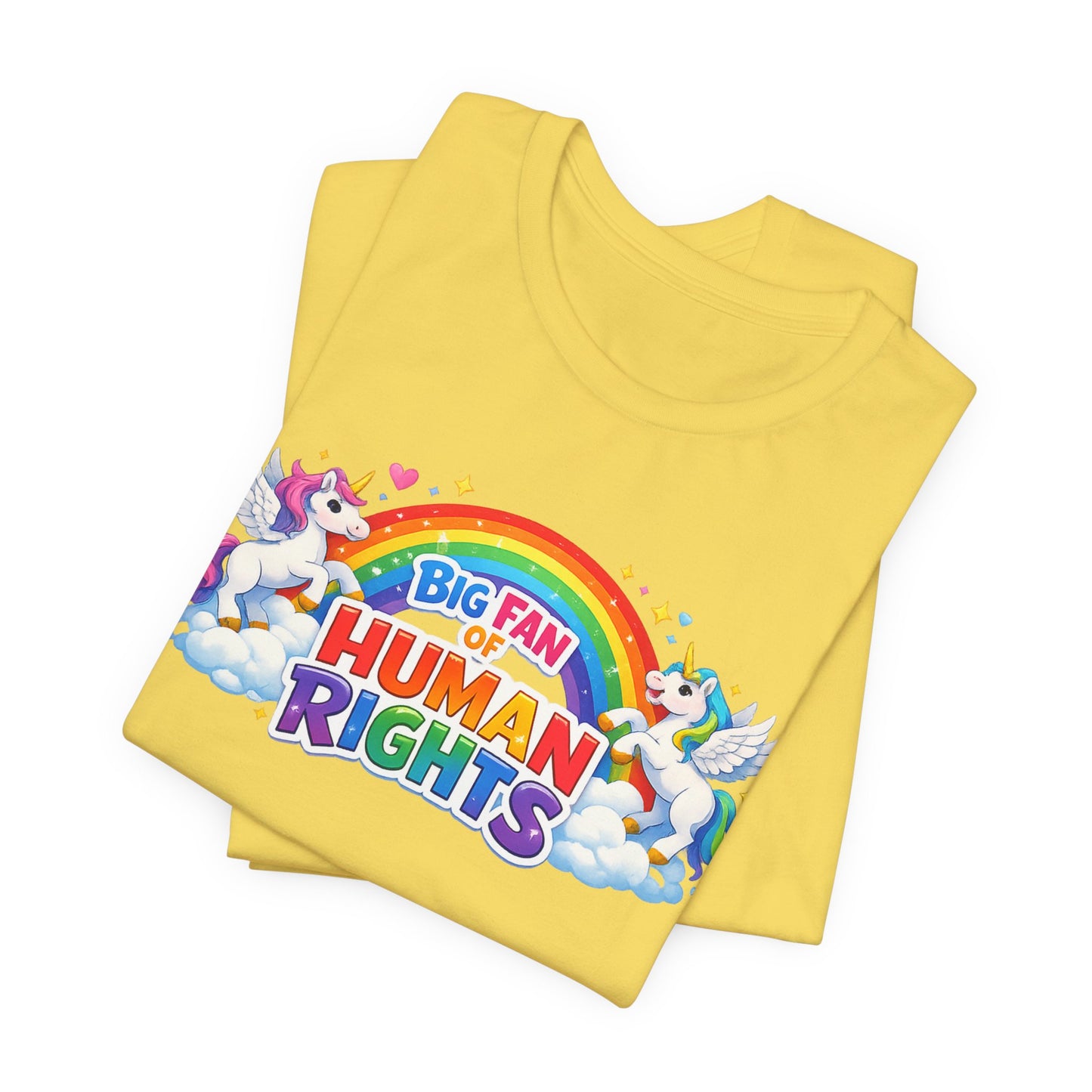 Big Fan of Human Rights T-Shirt, Rainbow Unicorns Humanity Shirt, Pride Shirt