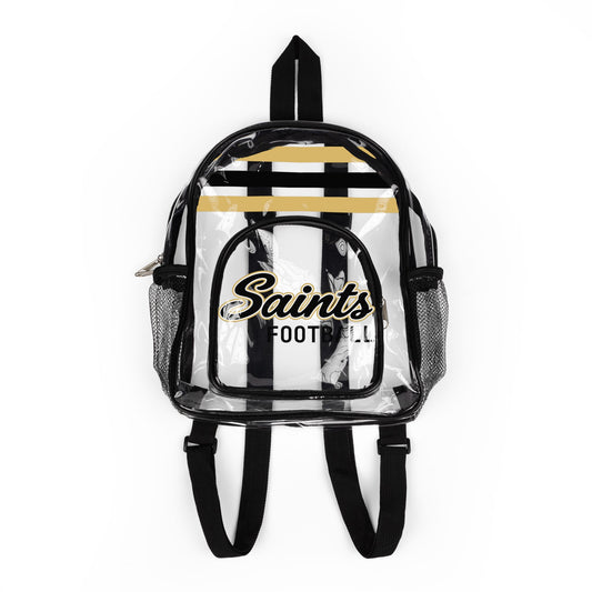 Saints Clear Backpack, Stadium Bag, Football Belt Bag, Transparent Fanny Pack
