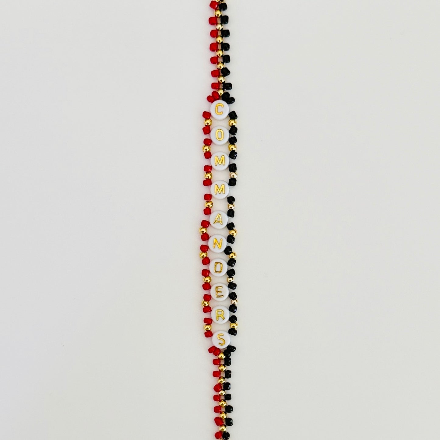 Commanders Football Woven Bracelet – Burgundy and Gold Seed Bead Jewelry, Handmade Game Day Gift