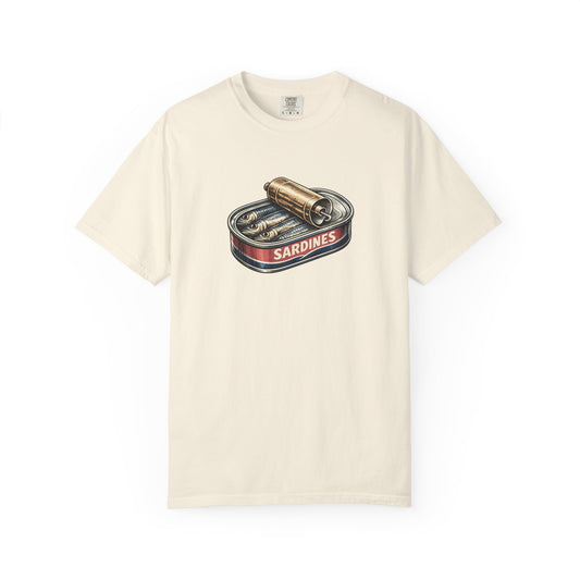 Sardines Tin T-Shirt, Retro Seafood Graphic Tee, Illustrated Shirt, Funny Shirt