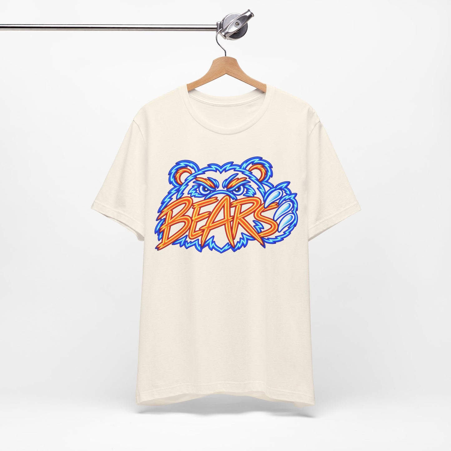 Neon Bears T-Shirt, Sports Logo, Blue Orange Graphic Tee