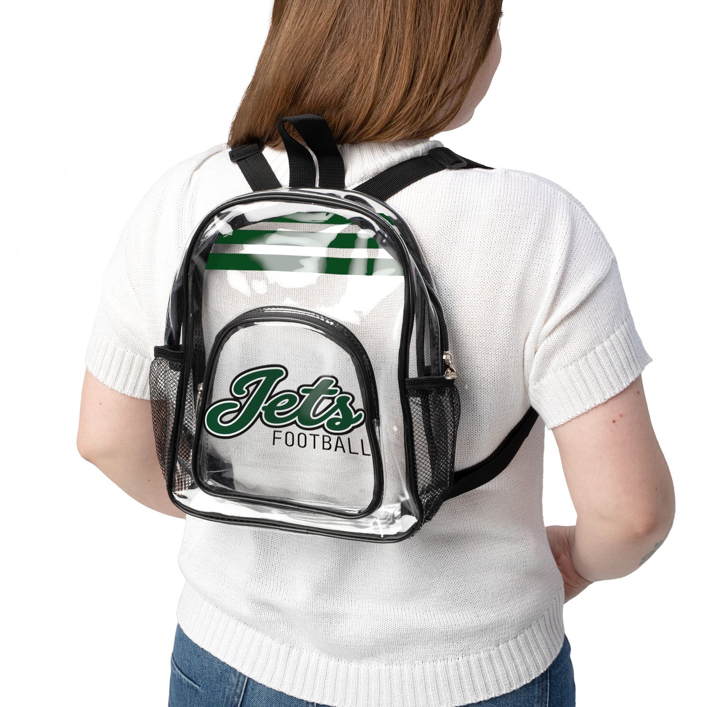 Jets Clear Backpack, Stadium Bag, Football Belt Bag, Transparent Fanny Pack