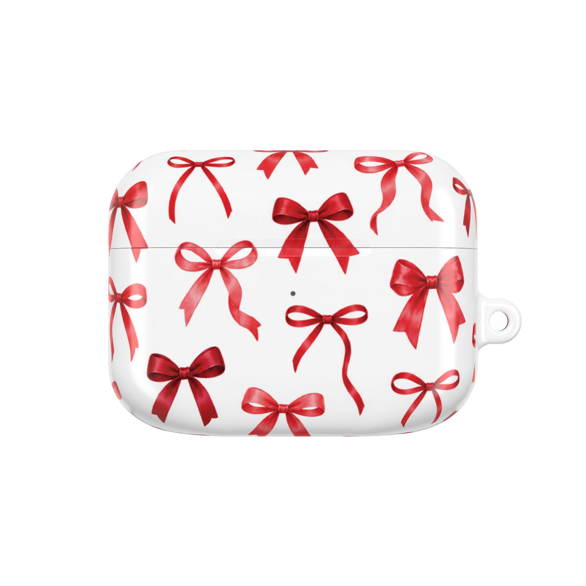 Red Ribbon Pattern AirPods Case | Holiday Bow Protective Earbud Case