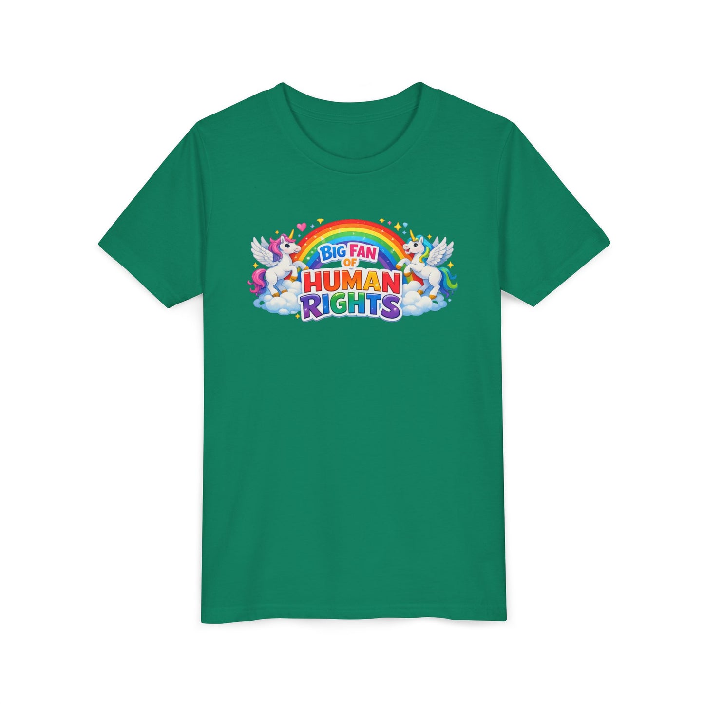 Big Fan of Human Rights T-Shirt, Kids Human Rights Shirt, Rainbow Unicorns Humanity Shirt