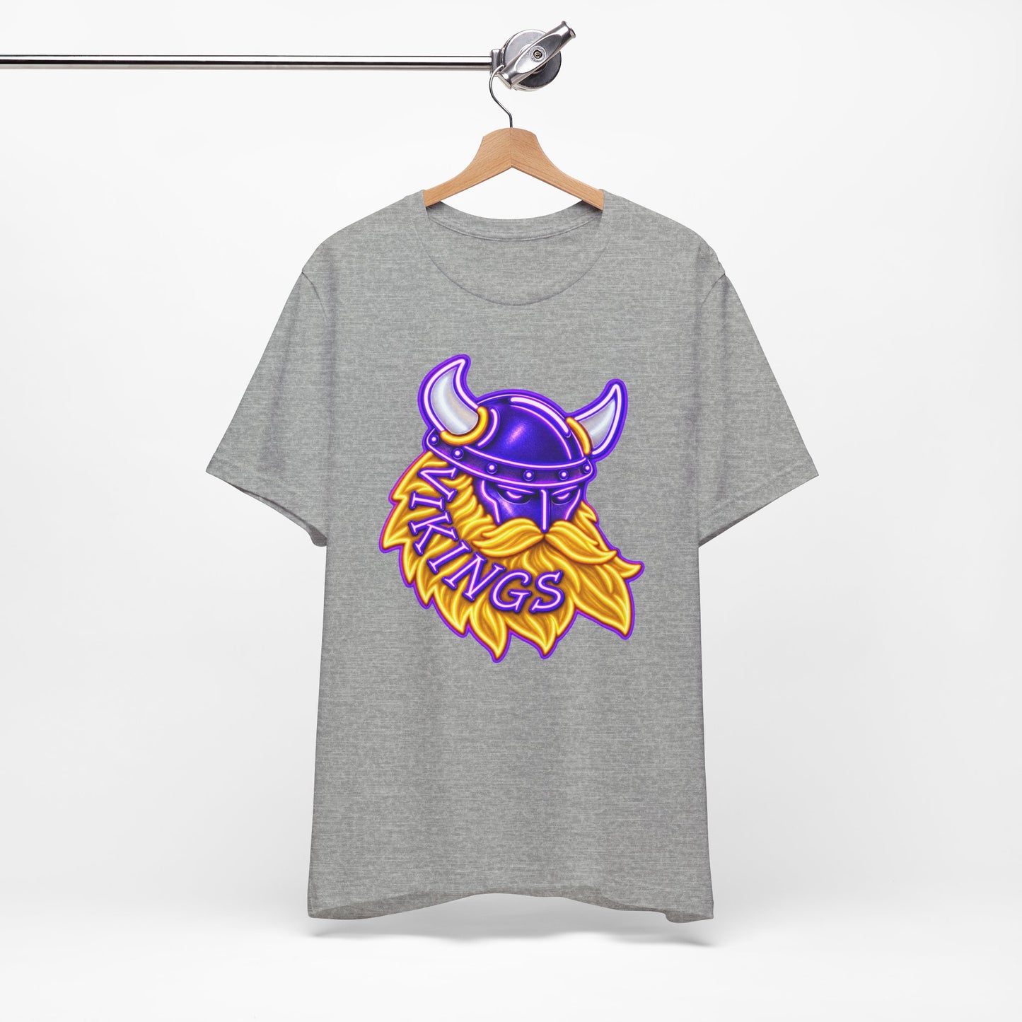 Vikings Neon Sign T-Shirt, Retro Vikings Graphic Tee, Football Shirt