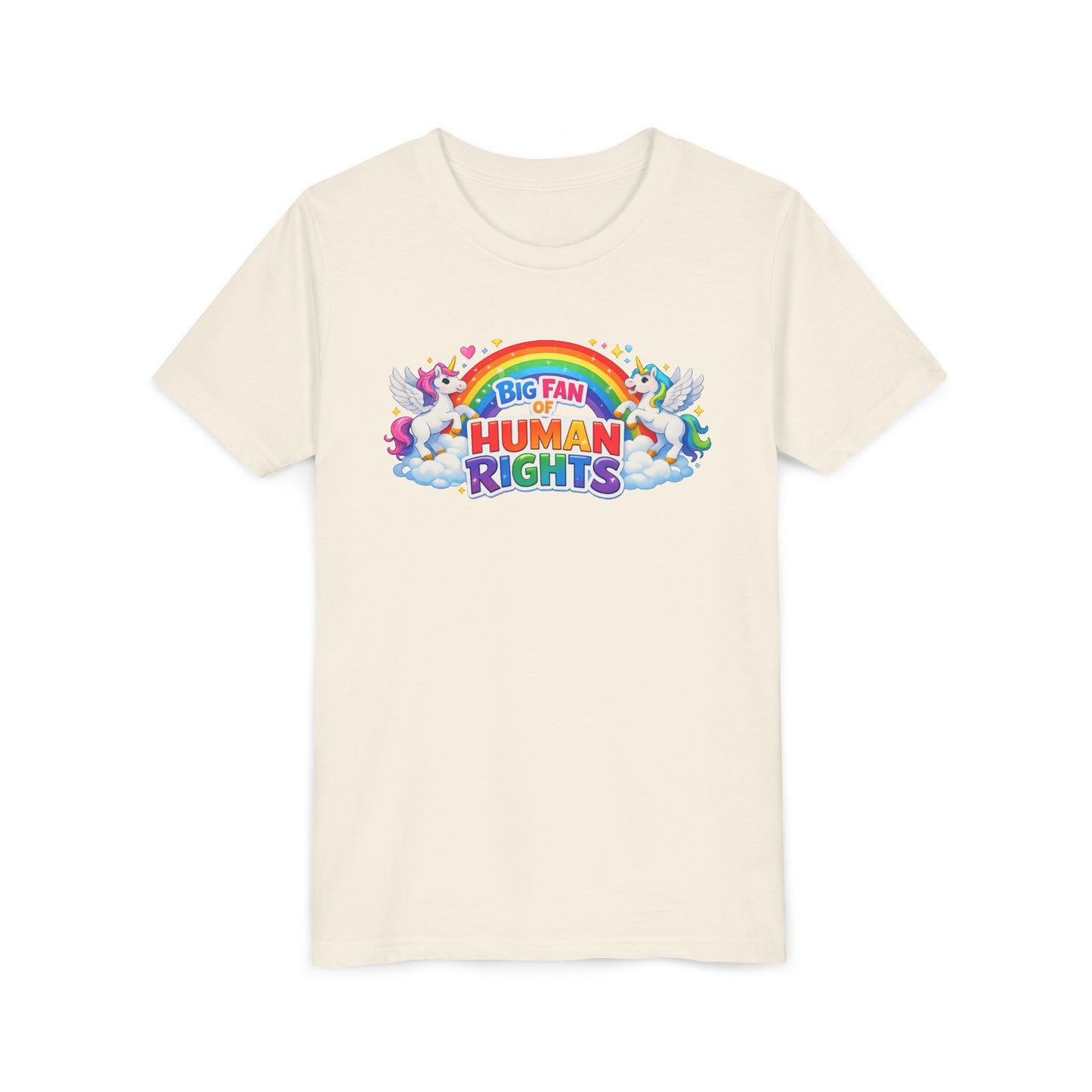 Big Fan of Human Rights T-Shirt, Kids Human Rights Shirt, Rainbow Unicorns Humanity Shirt