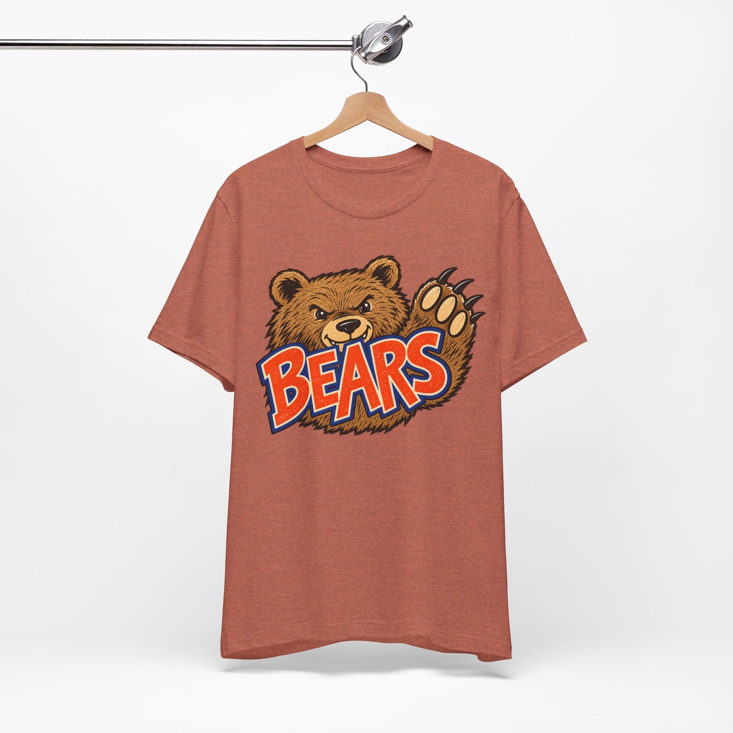 Bears Mascot T-Shirt, Sports Logo, Blue Orange Graphic Tee
