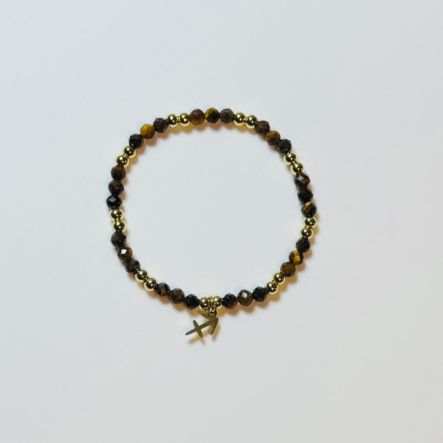 Zodiac Crystal Bracelet with Sign Charm | Personalized Astrology Bracelet: 4mm Faceted Gemstone Beads, Gold or Silver Zodiac Jewelry