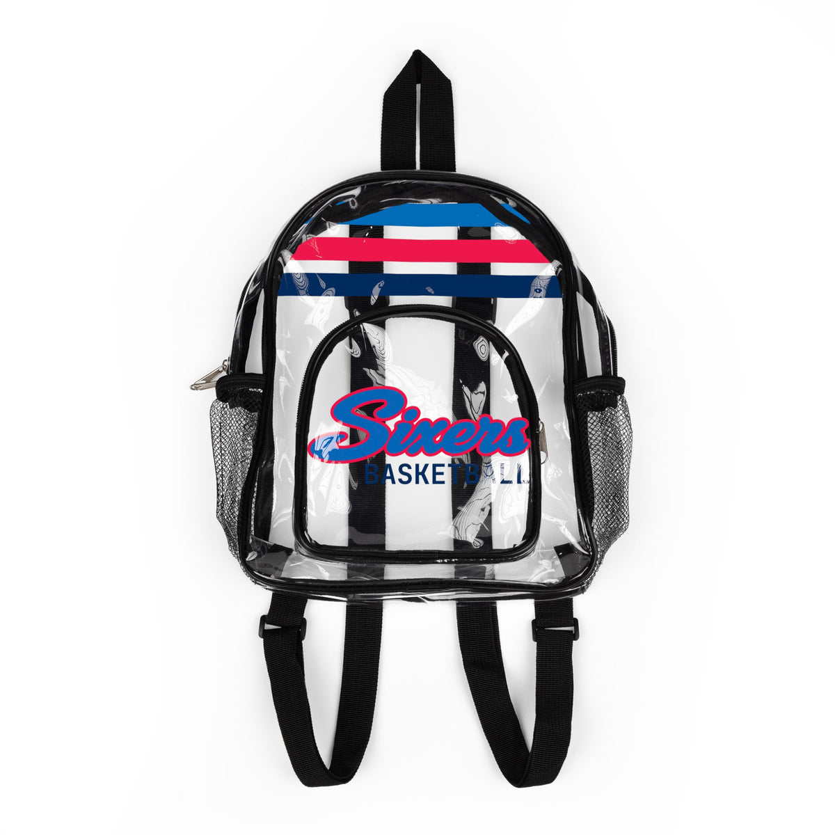 Sixers Clear Backpack, Basketball Stadium Bag, Transparent Bag