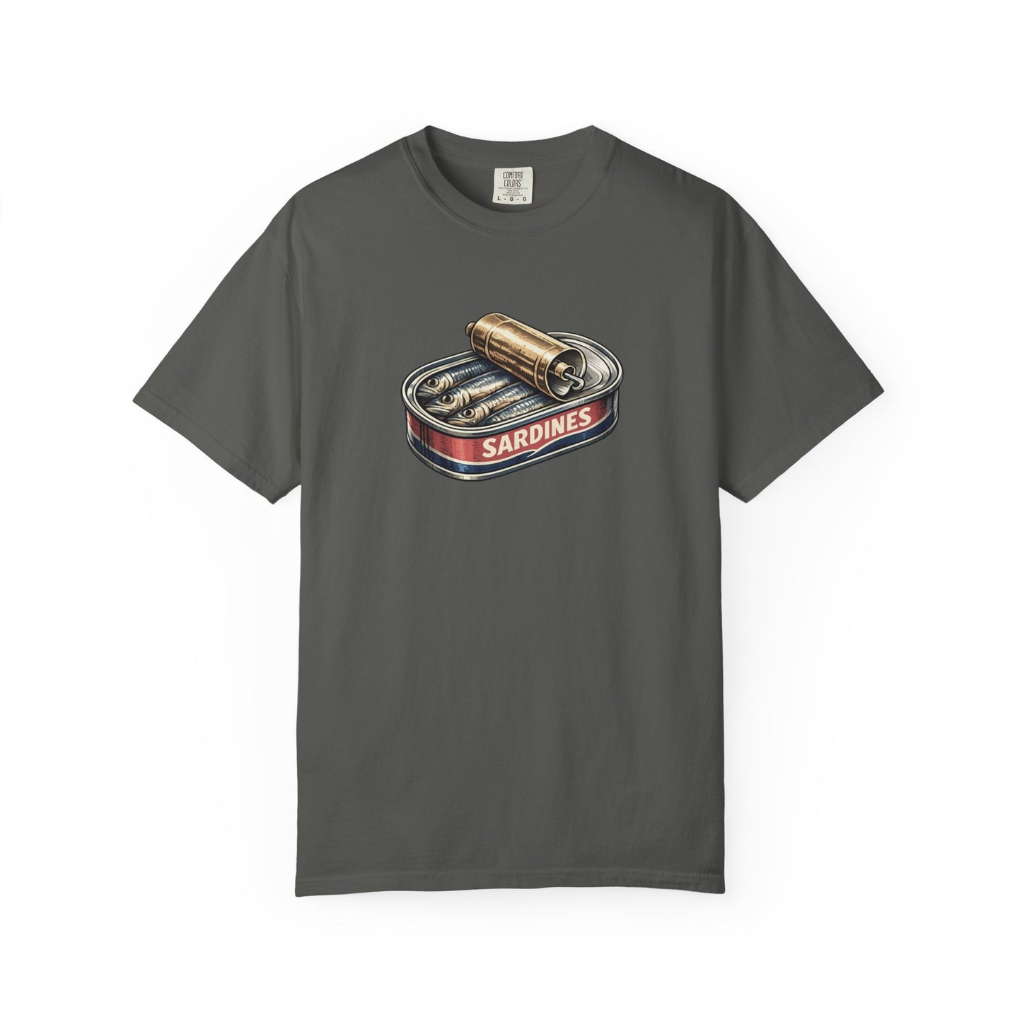 Sardines Tin T-Shirt, Retro Seafood Graphic Tee, Illustrated Shirt, Funny Shirt