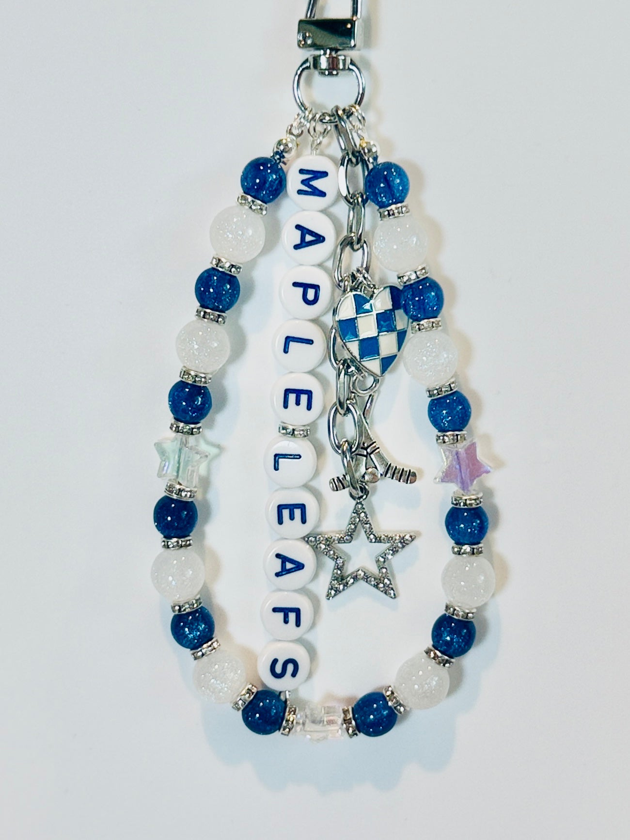 Hockey Team Bag Charm – Oilers, Stars, Hurricanes, Blues, Custom Sports Charms, Hockey Keychain