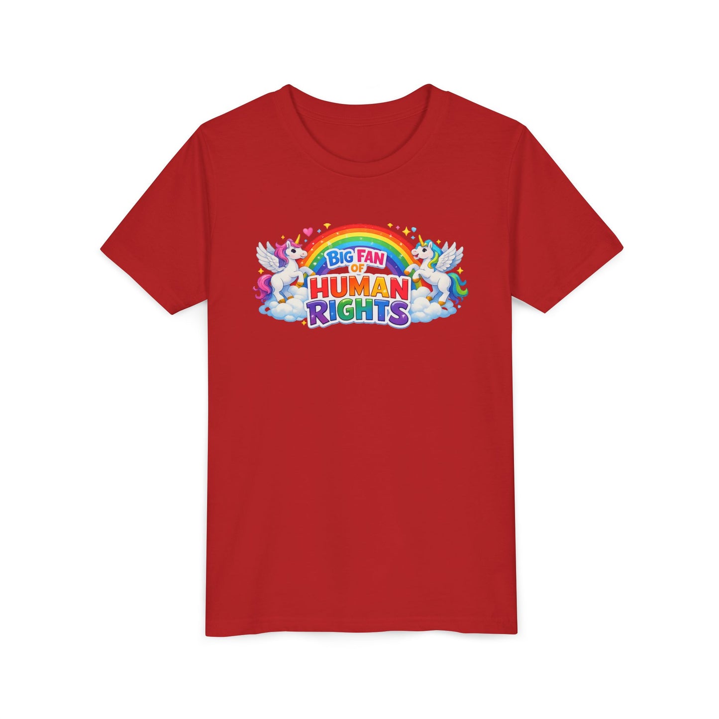 Big Fan of Human Rights T-Shirt, Kids Human Rights Shirt, Rainbow Unicorns Humanity Shirt