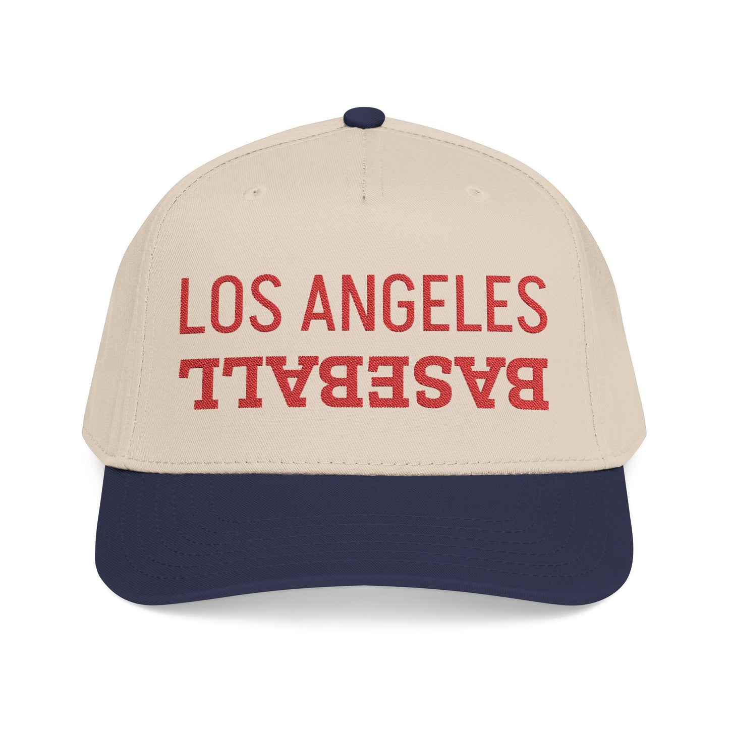 Embroidered Red LA Baseball Hat, Mid Profile Baseball Cap, Los Angeles Baseball Gifts