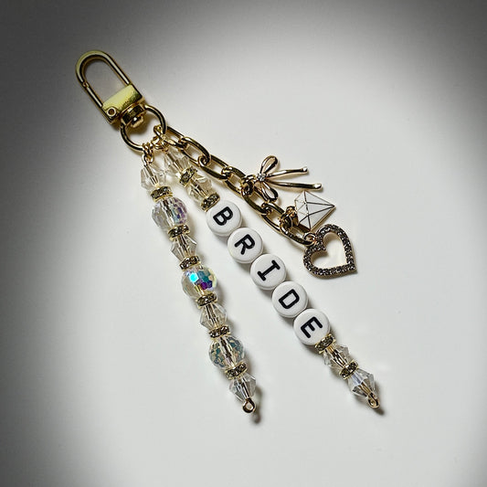 Bride Bag Charm: Wedding Purse Keychain, , Engagement Gift, Bridal Accessory