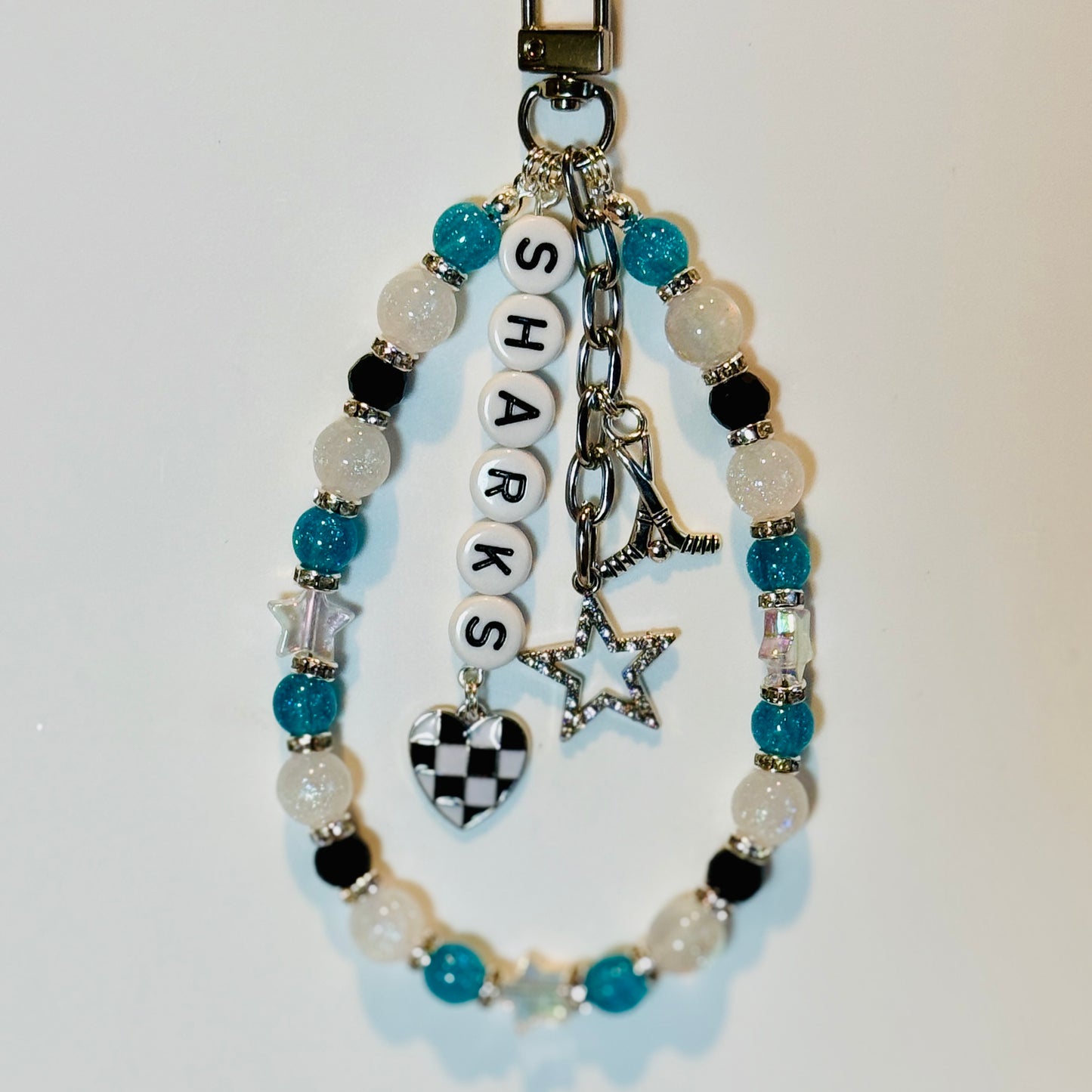 Hockey Team Bag Charm – Oilers, Stars, Hurricanes, Blues, Custom Sports Charms, Hockey Keychain