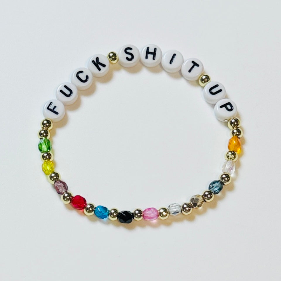 Fuck Shit Up Bracelet: 12 Eras, Gold, Silver or Rose Gold Plated