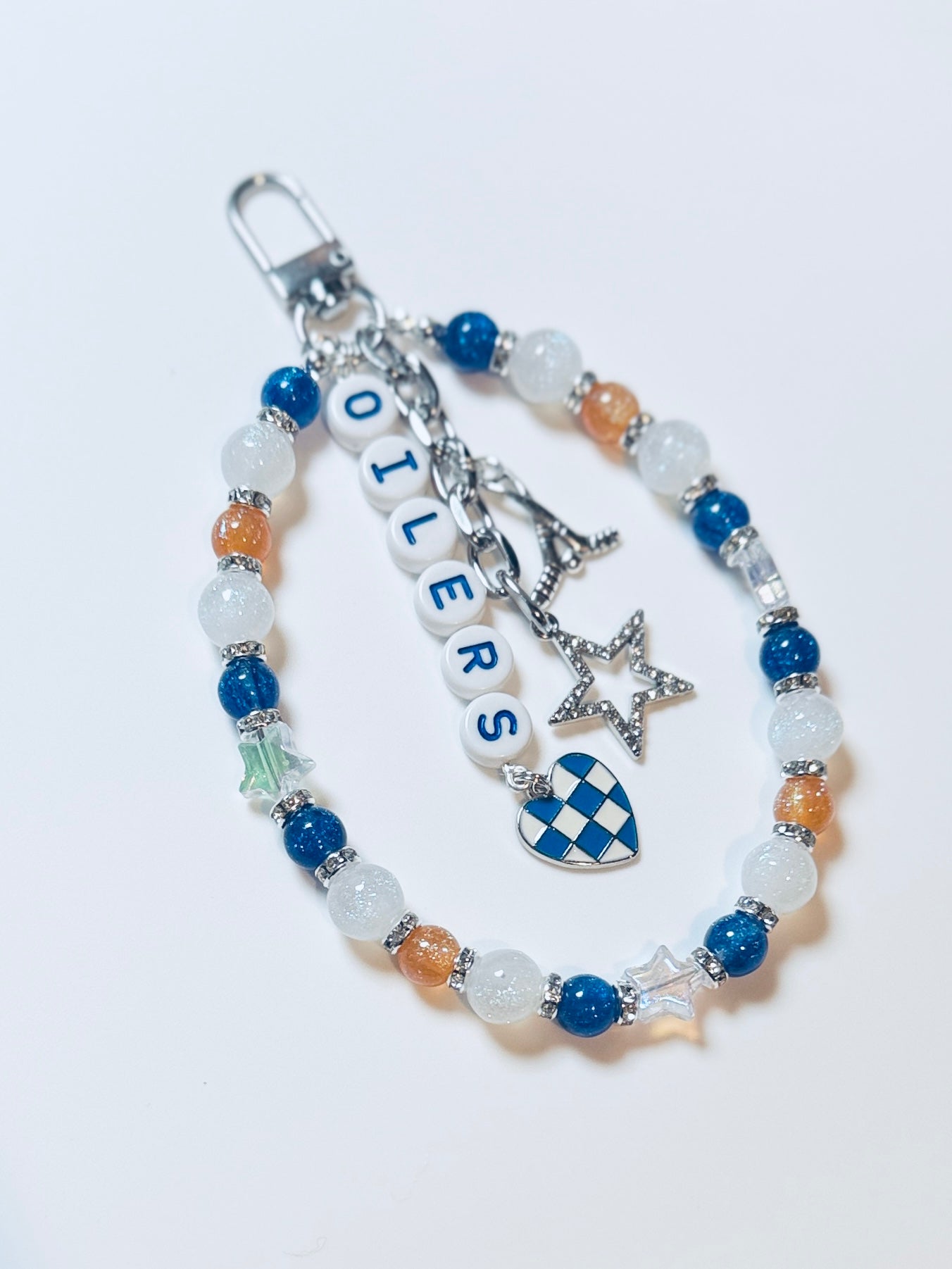 Hockey Team Bag Charm – Oilers, Stars, Hurricanes, Blues, Custom Sports Charms, Hockey Keychain