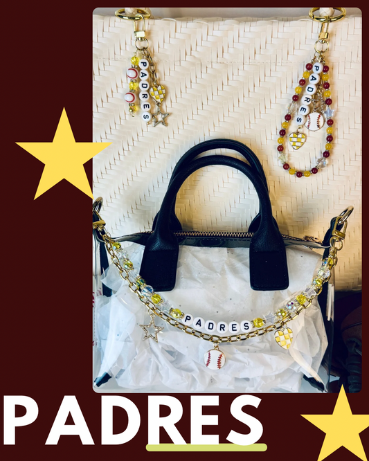 Padres Bag Charm | Baseball Keychain Zipper Pull | Baseball Fan Gift | Choose Your Team & Size | Handmade Sports Accessory