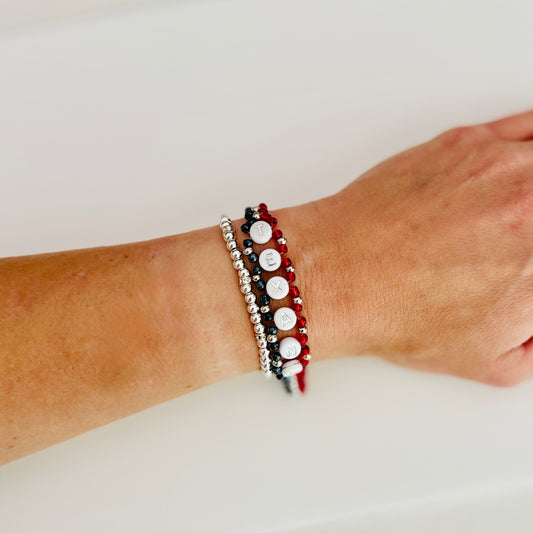 Texans Football Woven, Beaded Bracelet, Seed Bead Jewelry, Handmade Game Day Gift