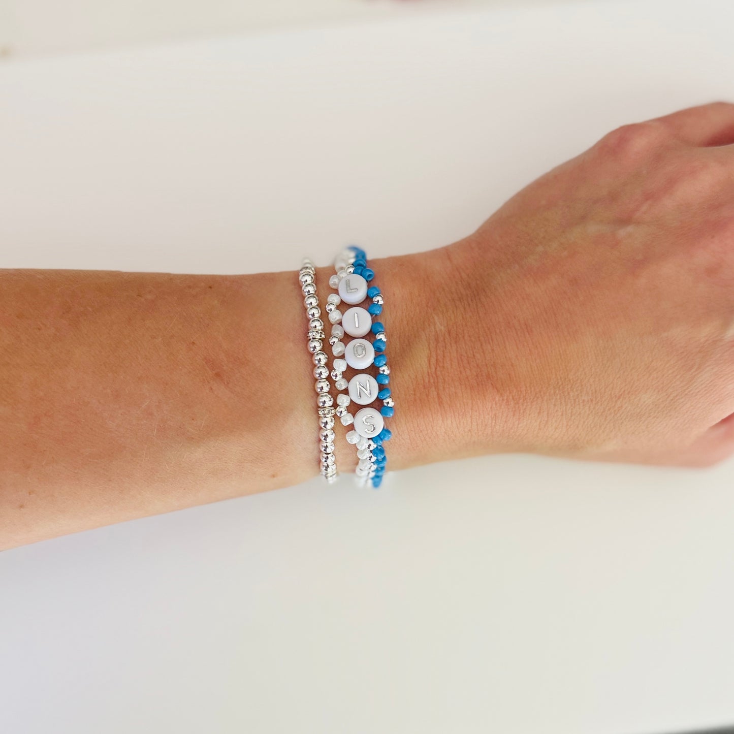Lions Football Woven, Beaded Bracelet, Seed Bead Jewelry, Handmade Game Day Gift