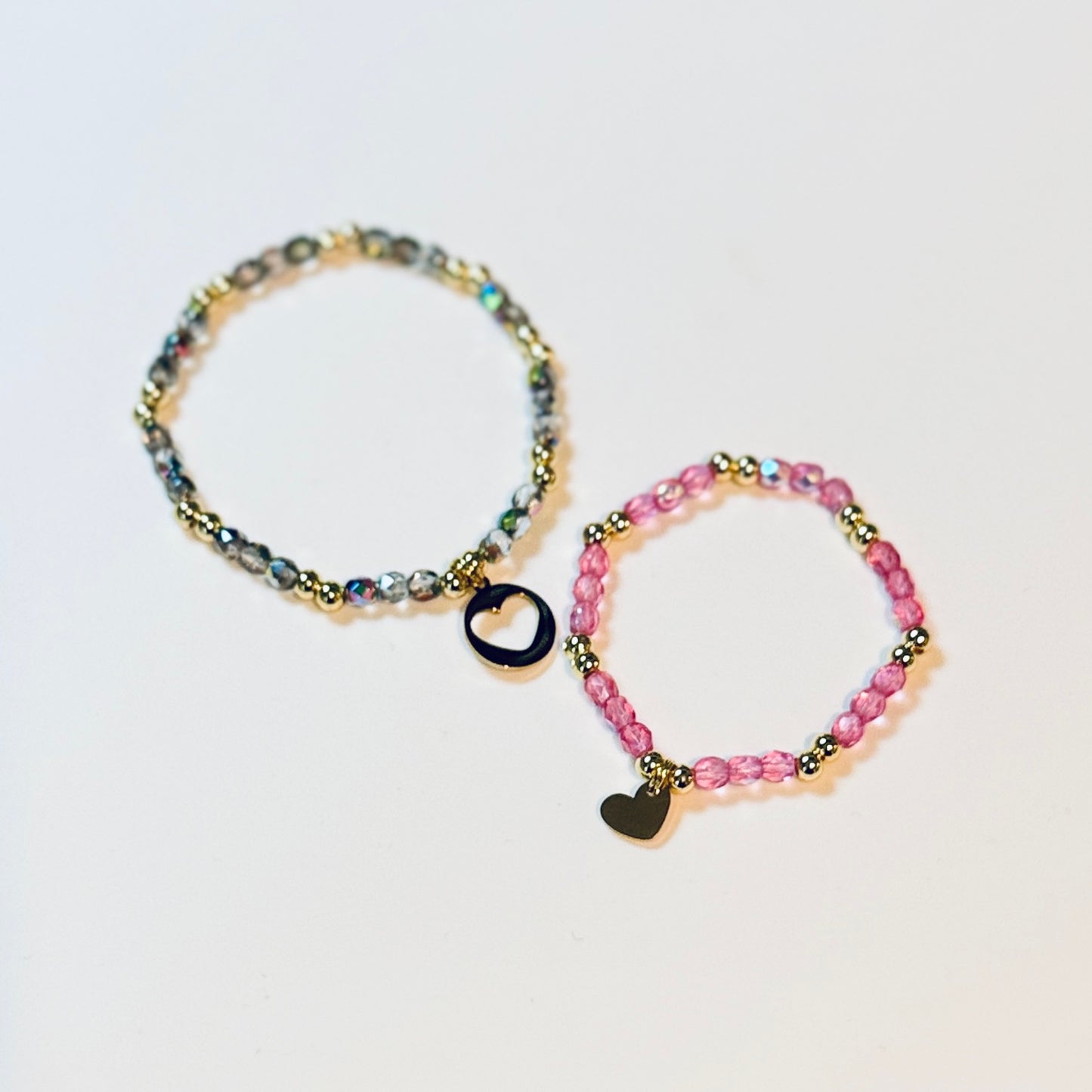 Mother and Daughter Bracelet Set: Matching Bracelets with Gold or Silver Charms