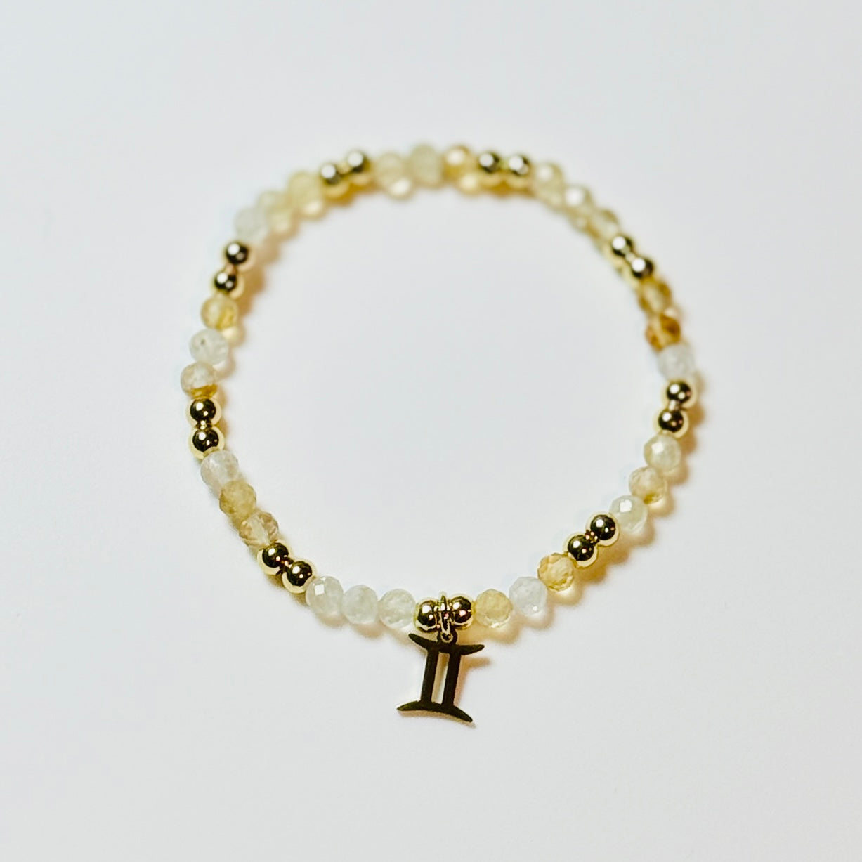 Zodiac Crystal Bracelet with Sign Charm | Personalized Astrology Bracelet: 4mm Faceted Gemstone Beads, Gold or Silver Zodiac Jewelry