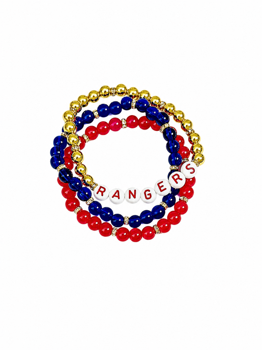 Baseball Bracelet Stack: Gold Baseball Jewelry