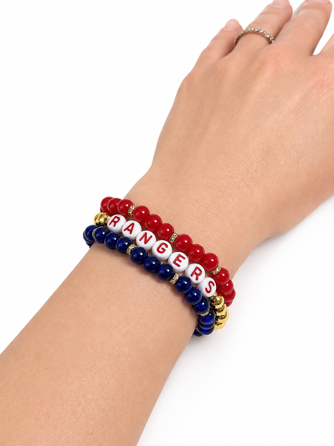 Baseball Bracelet Stack: Gold Baseball Jewelry