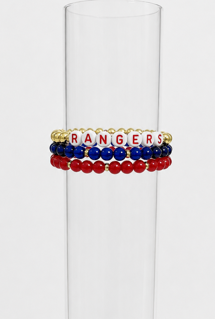 Baseball Bracelet Stack: Gold Baseball Jewelry