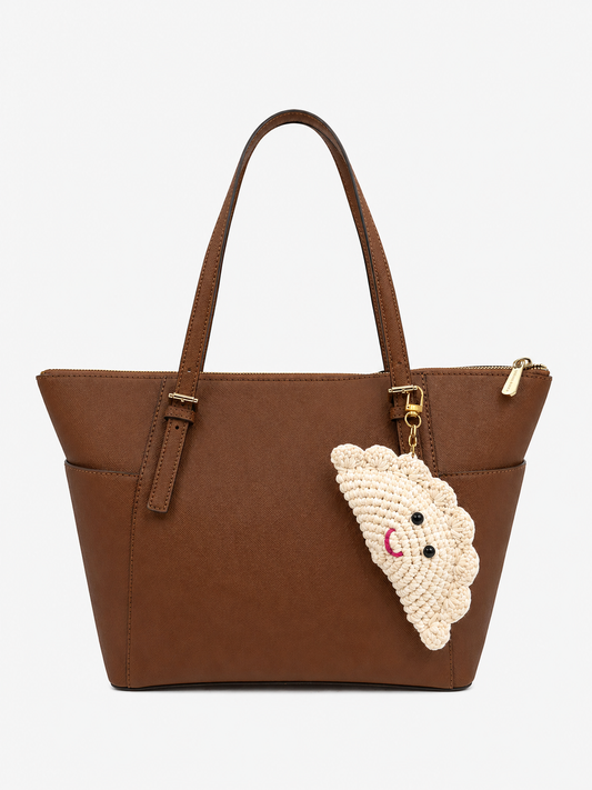 Pierogi Bag Charm: Dumpling Bag Charm, Crochet Bag Charm, Hand-Made Gifts, Plush Bag Charm