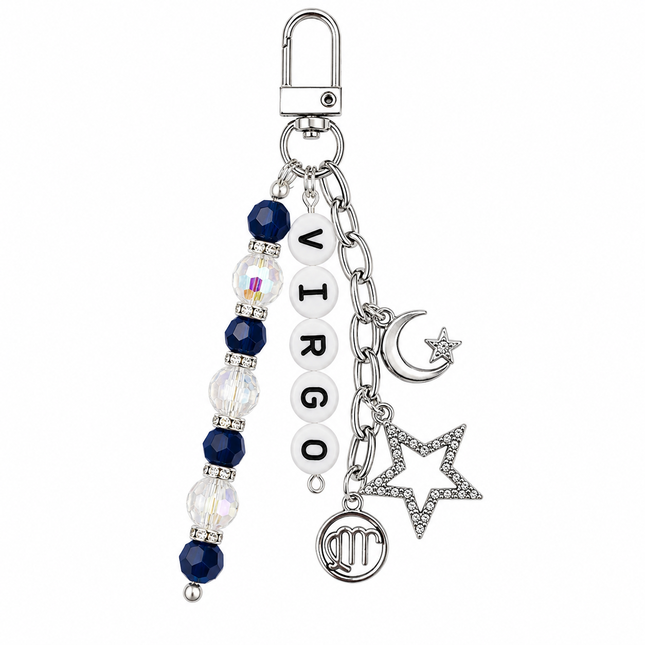 Zodiac Bag Charm: Horoscope Keychain with Gold or Silver Charms