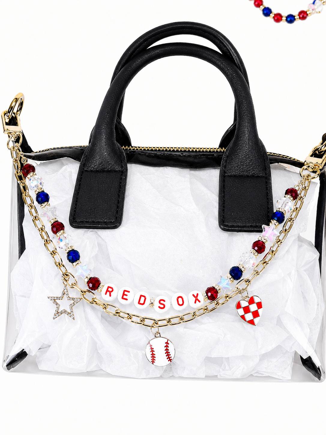 Red Sox Bag Charm | Baseball Keychain Zipper Pull | Baseball Fan Gift | Choose Your Team & Size | Handmade Sports Accessory